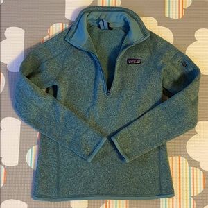 Patagonia teal 1/4 zip hoodie